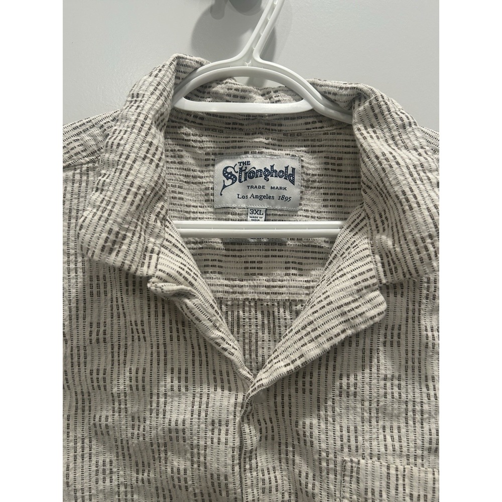 The Stronghold Shirt Mens 3XL Short Sleeve Button Up Regular Fit Cotton Linen - Picture 4 of 11